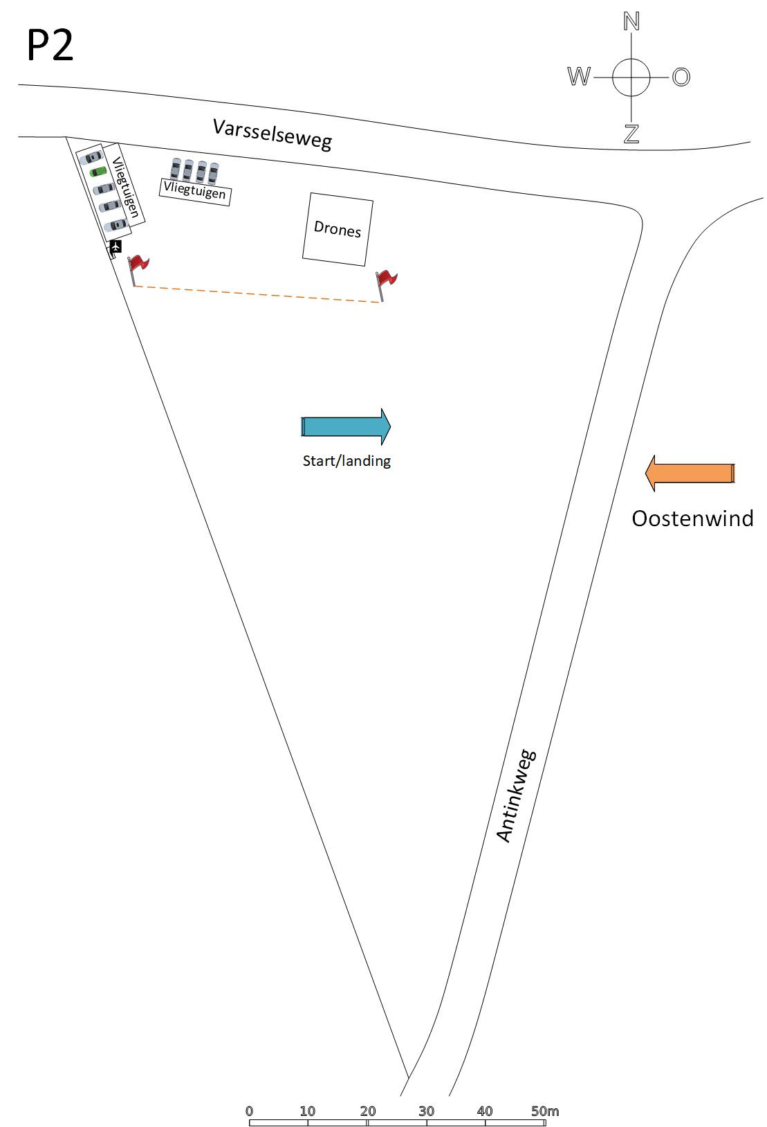 Vliegveldindeling P2 — Oostenwind