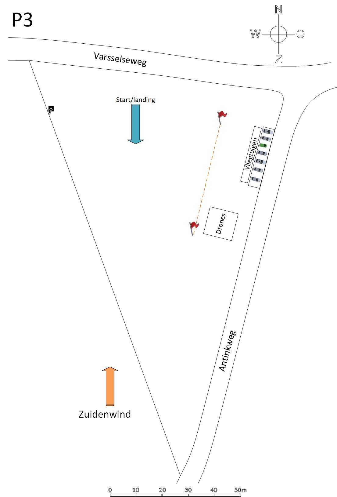 Vliegveldindeling P3 — Zuidenwind