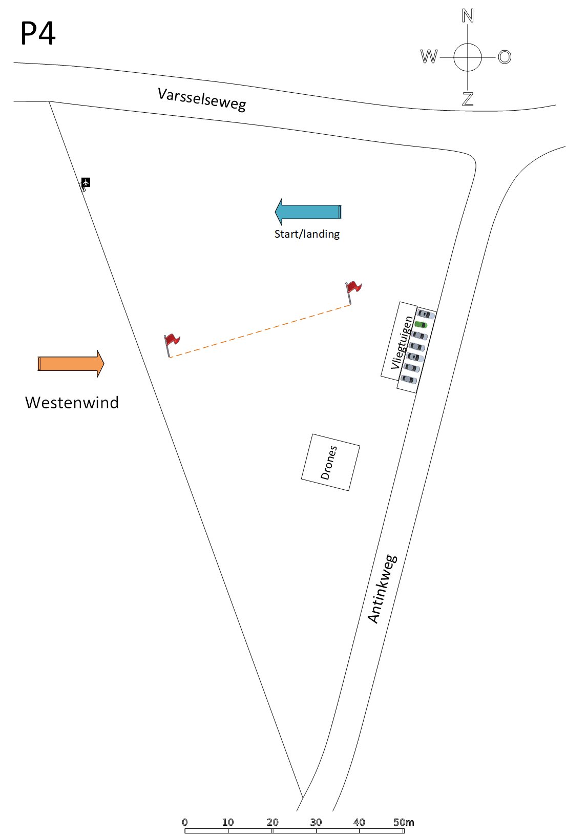 Vliegveldindeling P4 — Westenwind